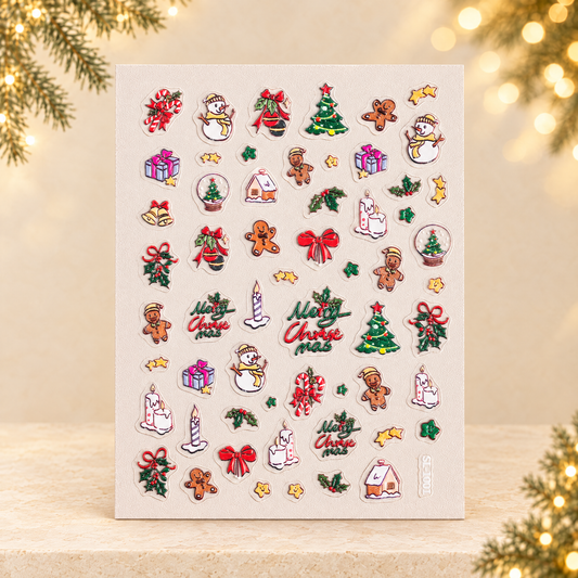 5D Christmas Tree Nail Stickers — ivory Christmas product photograph