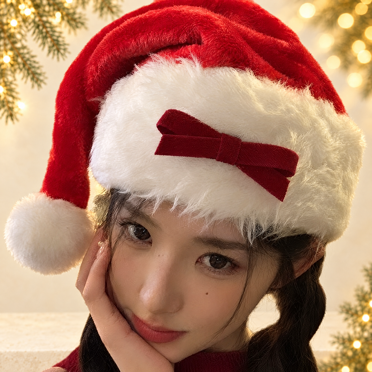 Christmas hat — ivory Christmas product photograph