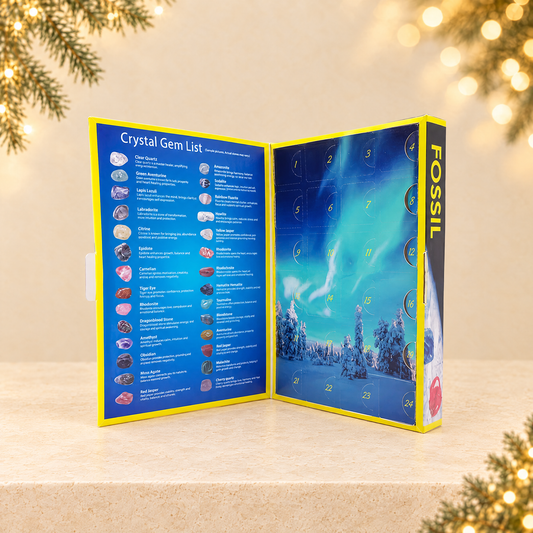 Advent Calendar 2024 Mineral Gift Box with 24 Days Surprise Stones — ivory Christmas product photograph