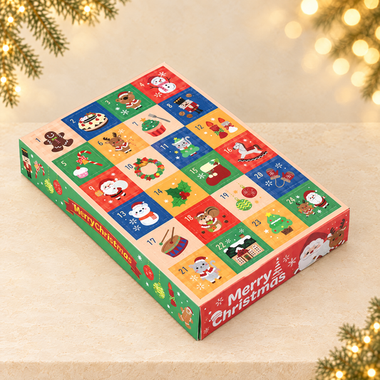 24-Grid Christmas Blind Box Empty Gift Packaging — ivory Christmas product photograph