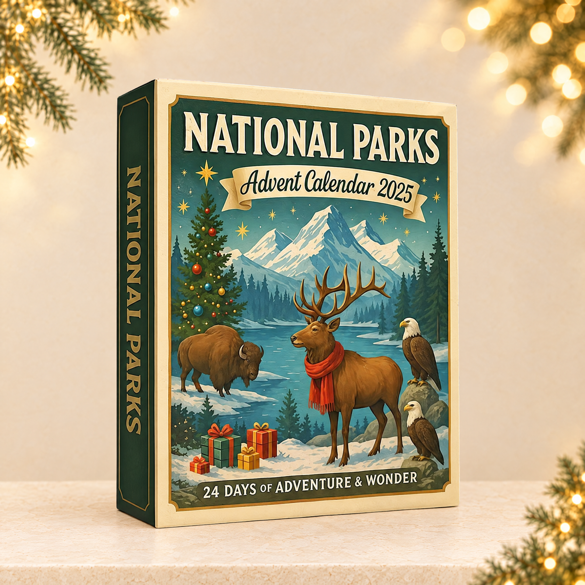 Christmas Countdown Advent Calendar — ivory Christmas product photograph