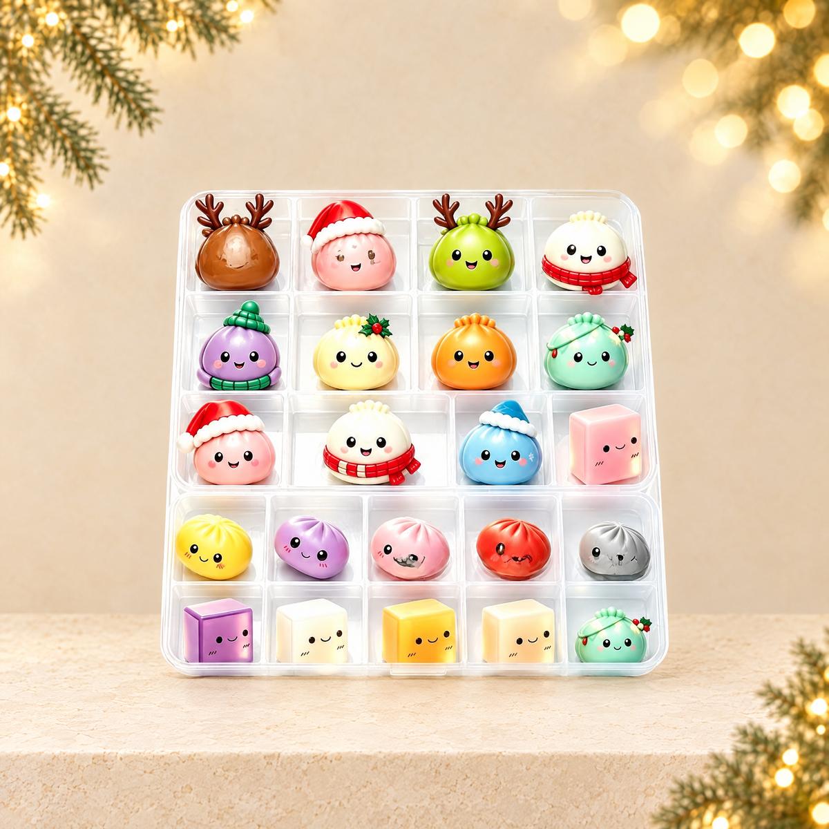 Christmas Advent Calendar with Surprise Toys — ivory Christmas product photograph