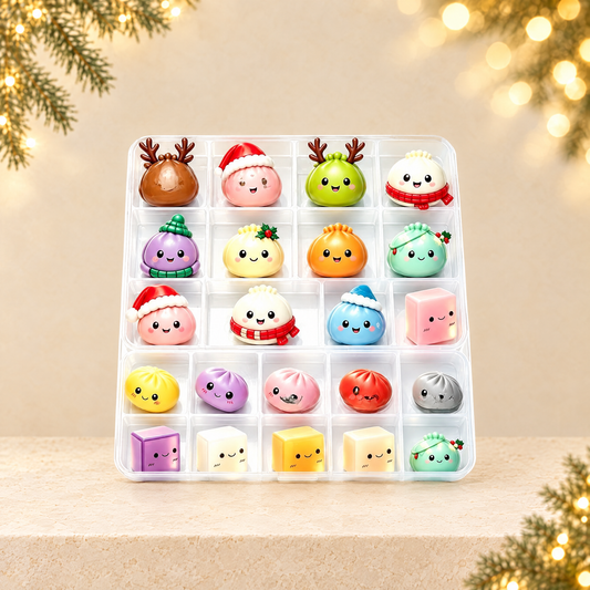 Christmas Advent Calendar with Surprise Toys — ivory Christmas product photograph