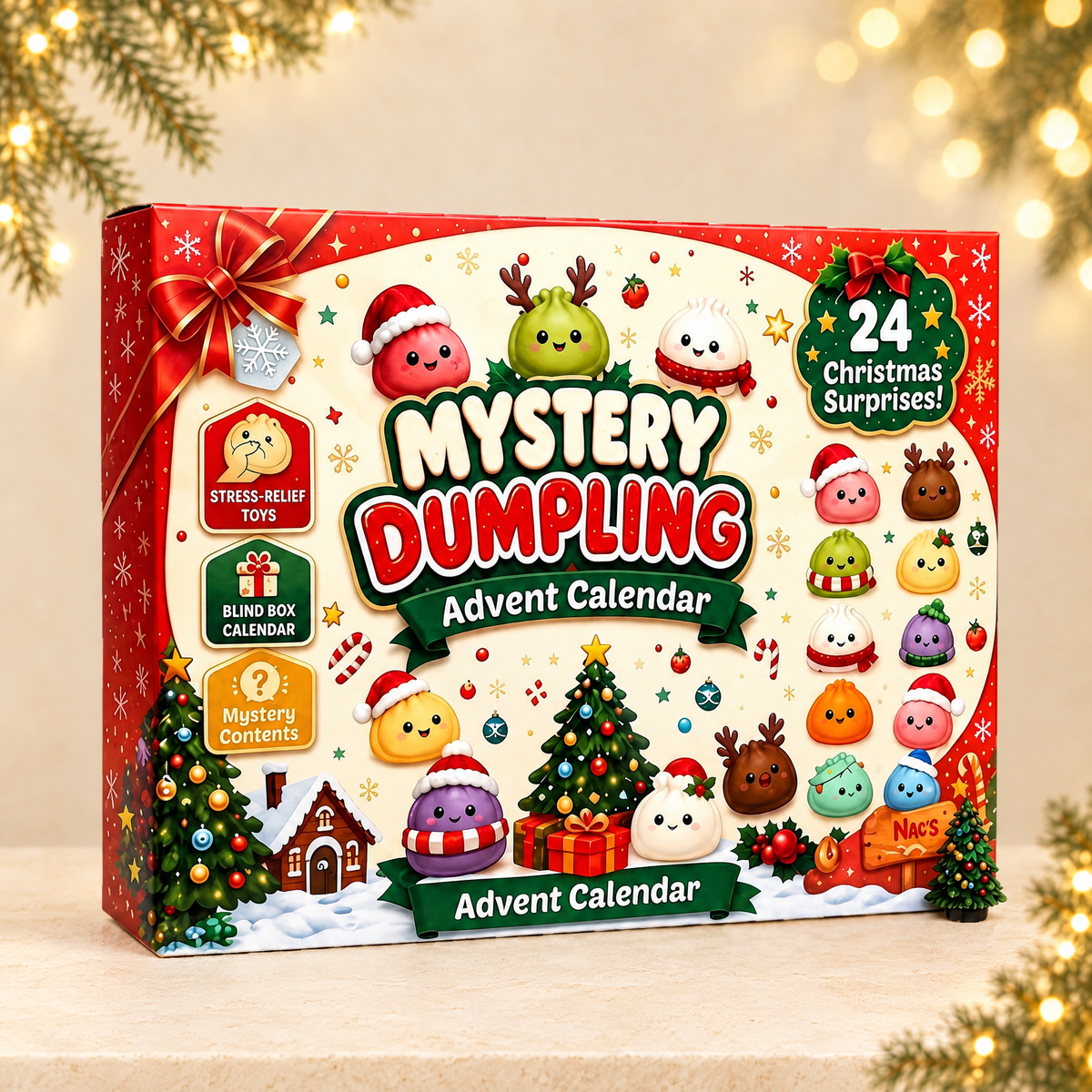 Christmas Squishy Advent Calendar Blind Box — ivory Christmas product photograph