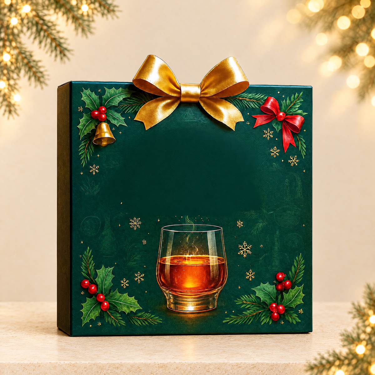 Whiskey-Bottle Acrylic Christmas Advent Calendar Ornaments — ivory Christmas product photograph